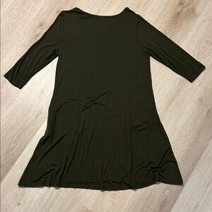 Dark Green A-Line Dress w Pockets